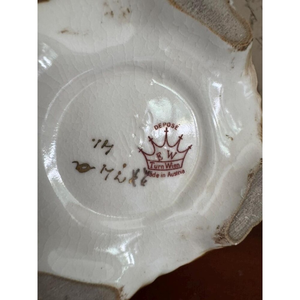 Antique Ernst Wahliss Austria Floral Vase, Turn Wien Crown Mark, Hand Painted - Picture 16 of 16